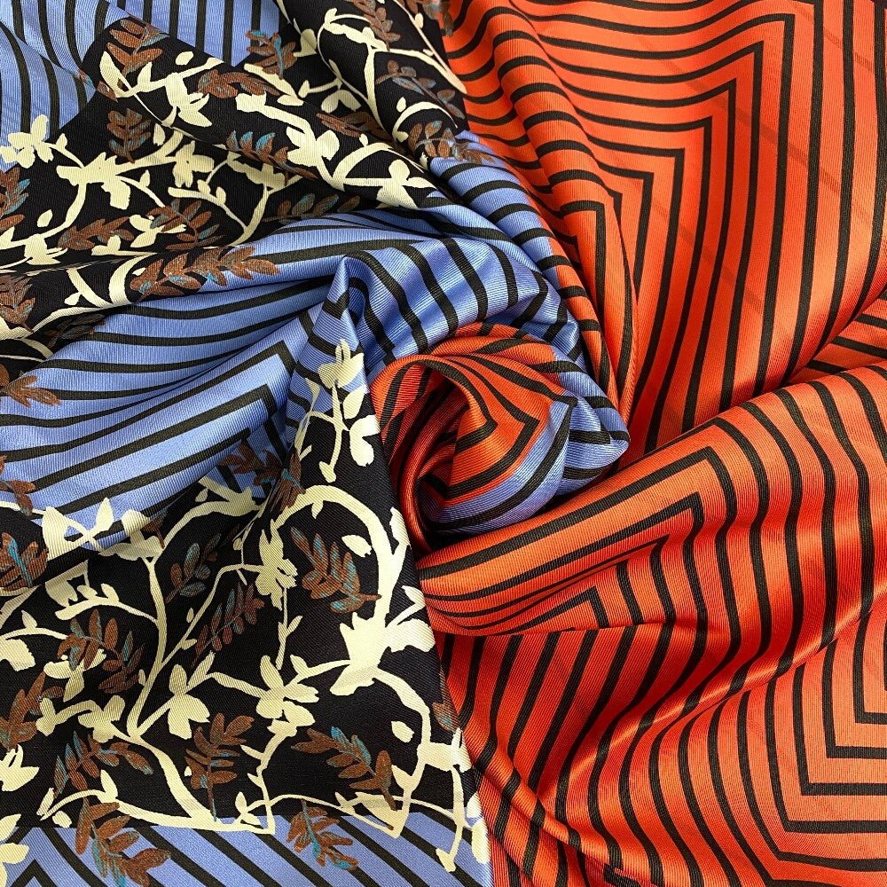 CHRISTIAN DIOR – Square Scarf – Item No. Z0012743 – Striped Pattern – 100% Silk – Vintage – 100% Authentic Pre - Owned John Galliano – c.2000 – 100% Authentic Pre - Owned - LLUXE.CA