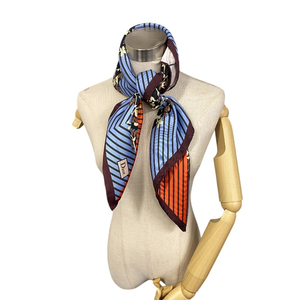 CHRISTIAN DIOR – Square Scarf – Item No. Z0012743 – Striped Pattern – 100% Silk – Vintage – 100% Authentic Pre - Owned John Galliano – c.2000 – 100% Authentic Pre - Owned - LLUXE.CA
