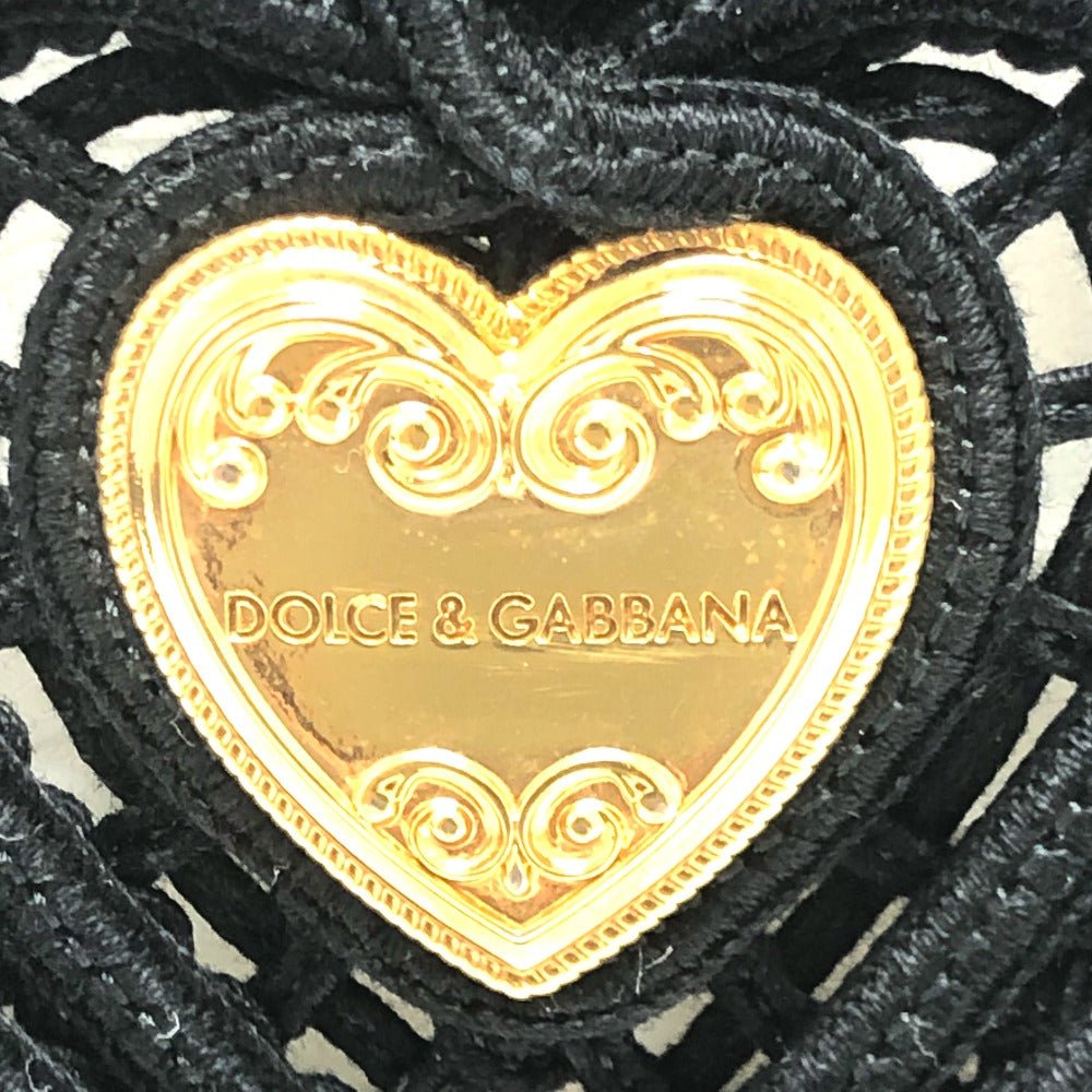 Dolce & Gabbana Devotion Heart Tote Bag 8236 - 23947 - 2 in Black Macramé (Circa Late 2010s, Designers: Domenico Dolce & Stefano Gabbana) – Pre - Owned, 100% Authentic - LLUXE.CA