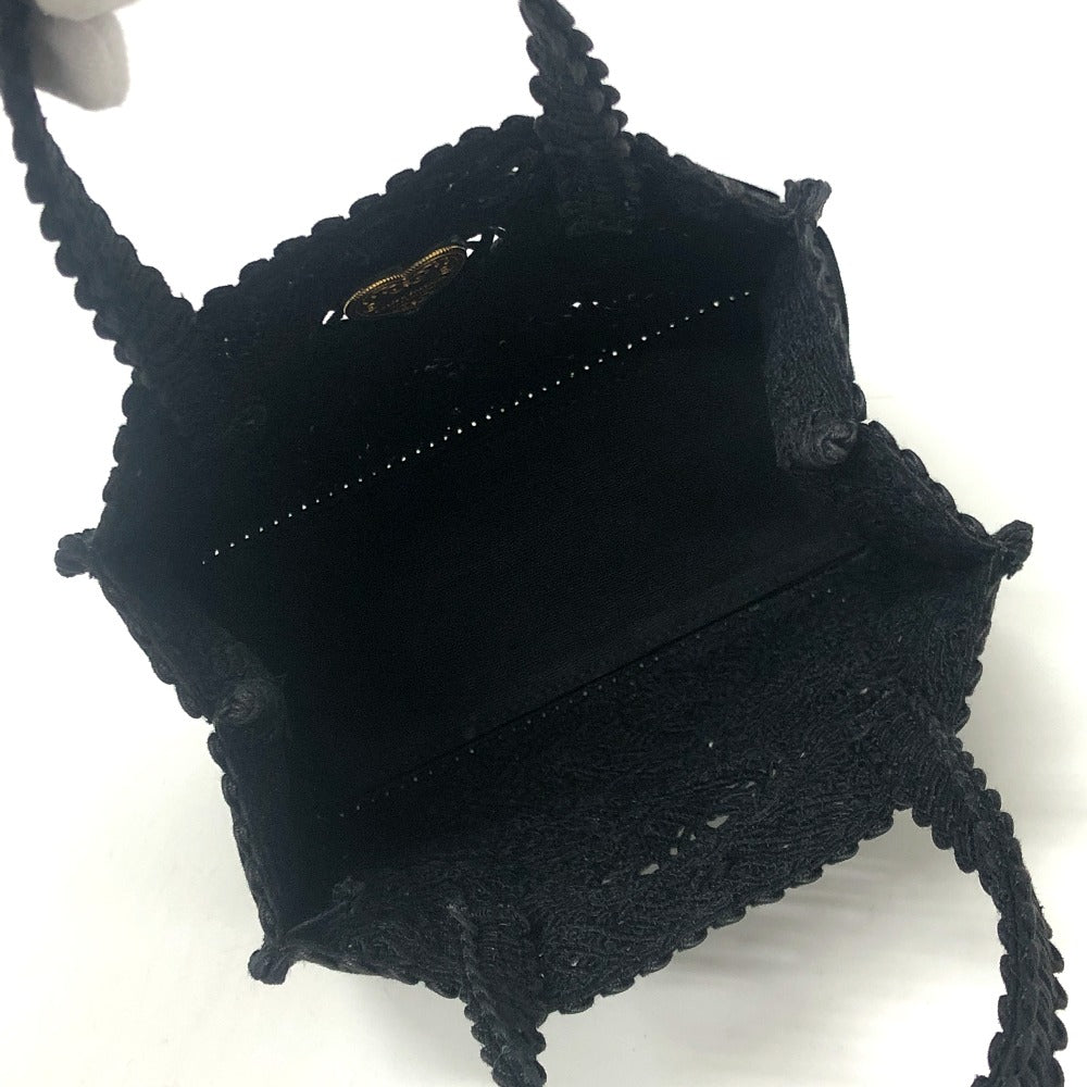 Dolce & Gabbana Devotion Heart Tote Bag 8236 - 23947 - 2 in Black Macramé (Circa Late 2010s, Designers: Domenico Dolce & Stefano Gabbana) – Pre - Owned, 100% Authentic - LLUXE.CA