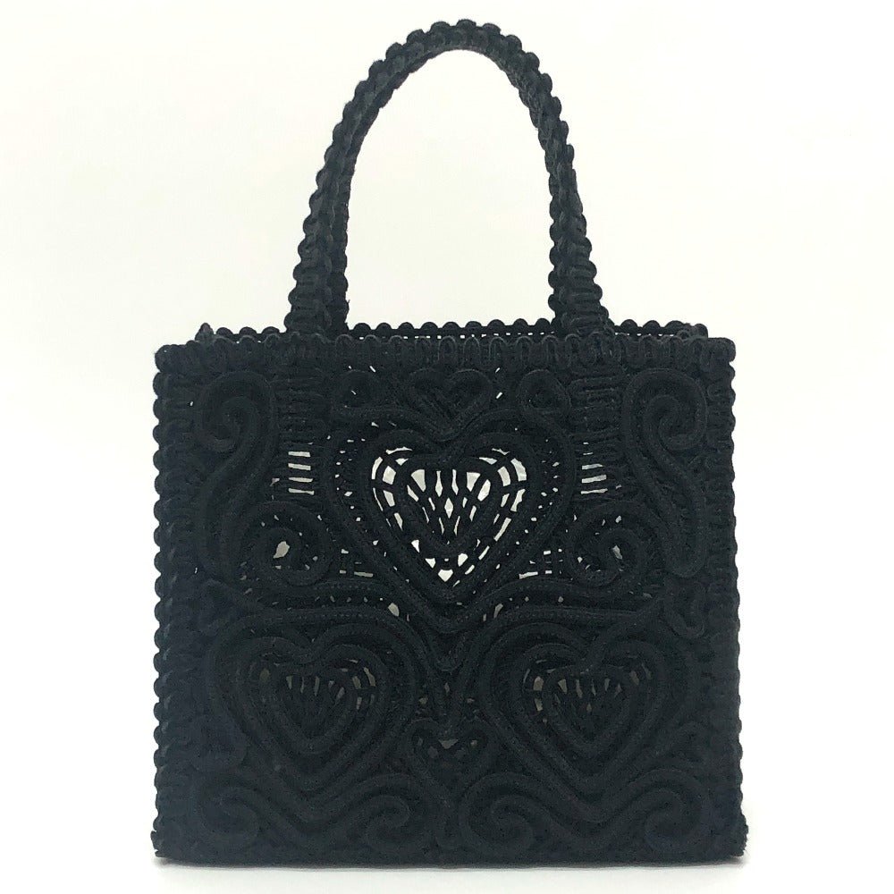 Dolce & Gabbana Devotion Heart Tote Bag 8236 - 23947 - 2 in Black Macramé (Circa Late 2010s, Designers: Domenico Dolce & Stefano Gabbana) – Pre - Owned, 100% Authentic - LLUXE.CA