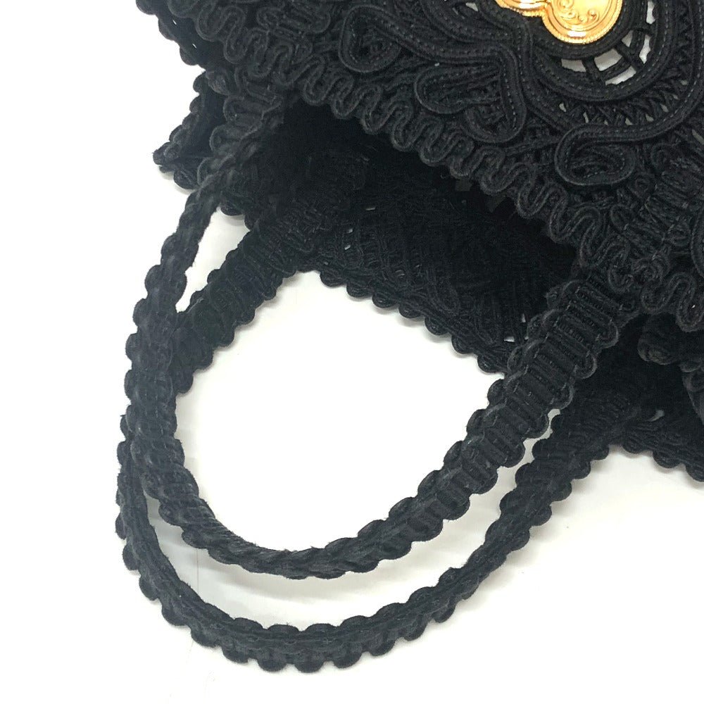 Dolce & Gabbana Devotion Heart Tote Bag 8236 - 23947 - 2 in Black Macramé (Circa Late 2010s, Designers: Domenico Dolce & Stefano Gabbana) – Pre - Owned, 100% Authentic - LLUXE.CA