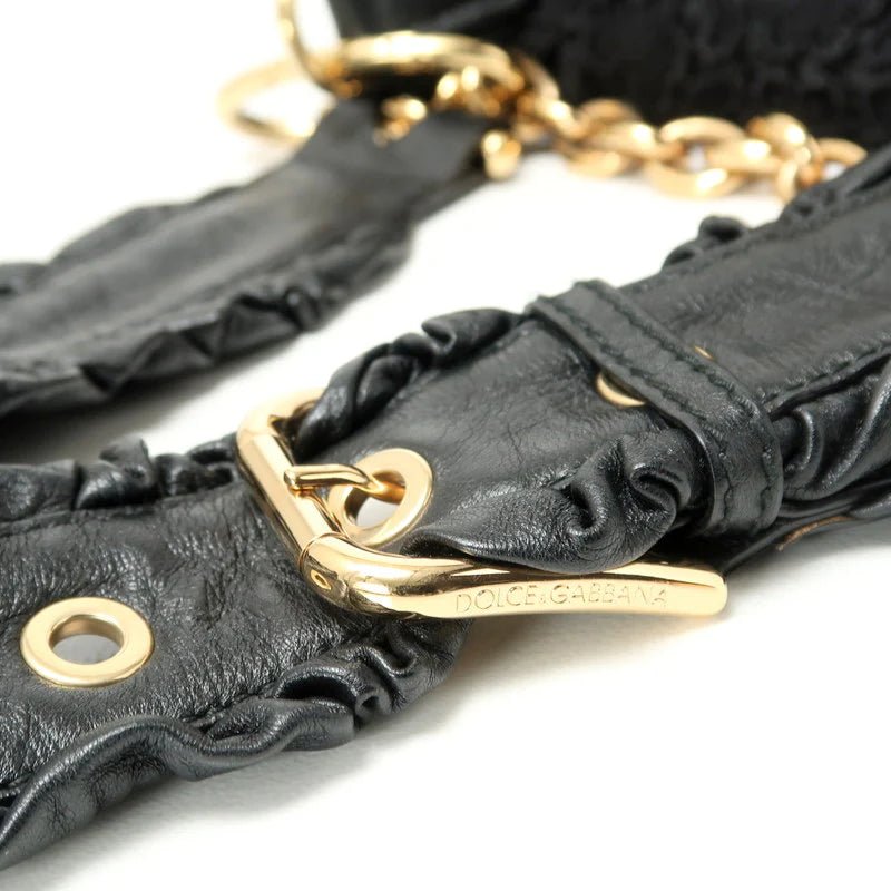 DOLCE & GABBANA – Shoulder Bag – Model No. 8183 - 15824 - 6 – Leopard Flower Rock Metal – Domenico Dolce & Stefano Gabbana – 2010s – 100% Authentic Pre - Owned Item No. RA2387 - LLUXE.CA