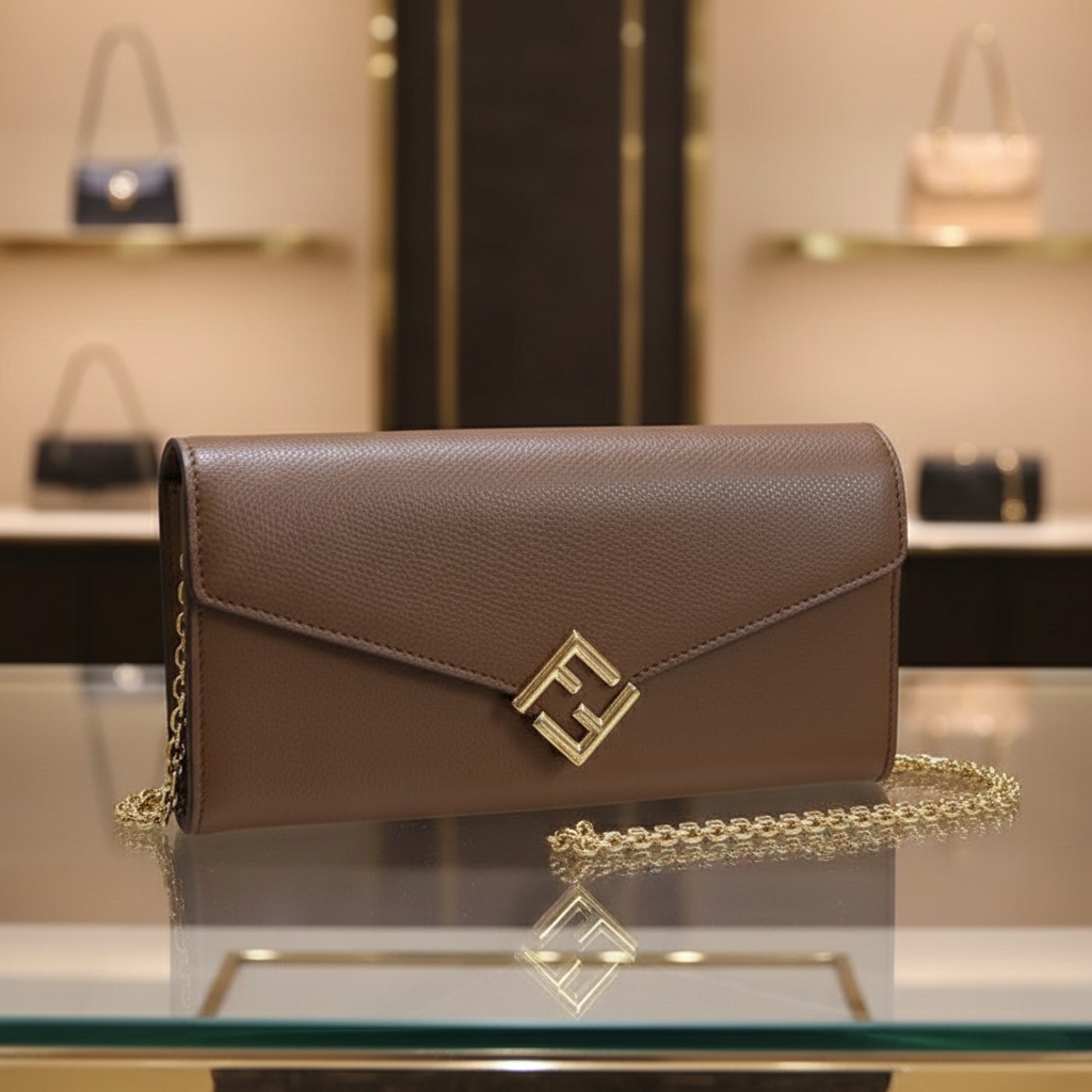 FENDI – FF Diamond Chain Wallet – Silvia Venturini Fendi – Circa 2021 – 100% Authentic ✨Excellent Previously Owned ~47% off MSRP