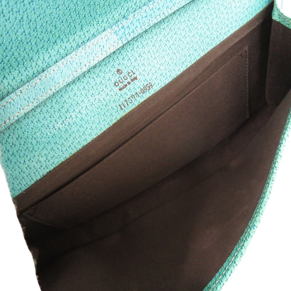 GUCCI Bamboo 7G0447E5NB in GG Canvas with Blue Leather Trim (Circa Early 2000s, Designed under Tom Ford, Made in Italy) – 100% Authentic Pre Owned Genuine - LLUXE.CA