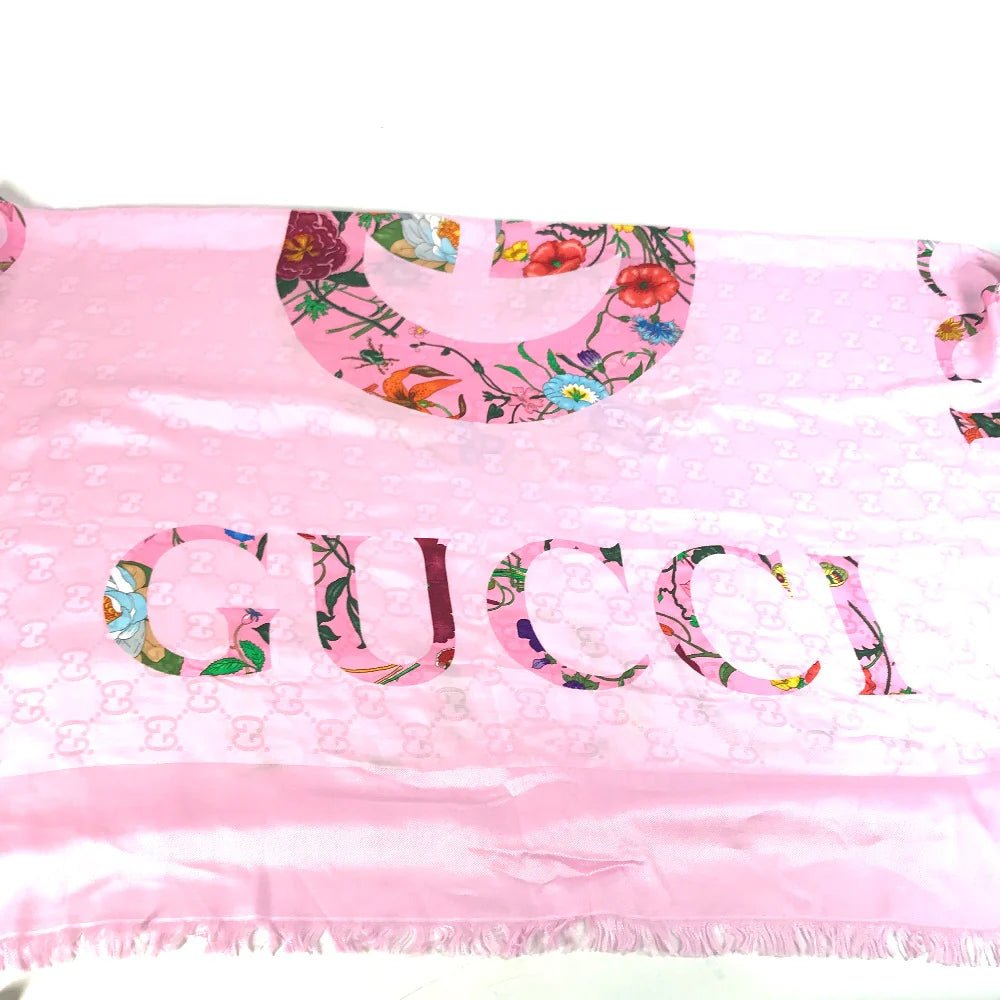 GUCCI – Shawl – Model No. 663676 – GG Logo Flora – Silk & Rayon – Alessandro Michele – 2022 – 100% Authentic Pre - Owned - LLUXE.CA