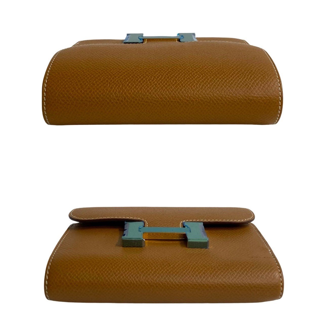 HERMÈS 500A2181378 Constance Compact Wallet in Brown Epsom Leather with Metal H Logo – Pre - Owned, 100% Authentic (Genuine) - LLUXE.CA