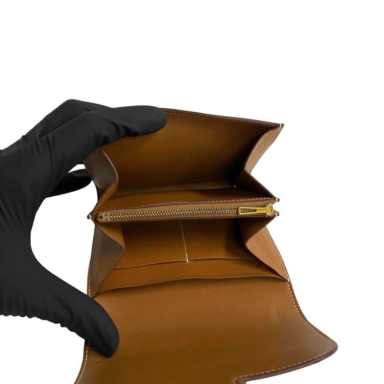 HERMÈS 500A2181378 Constance Compact Wallet in Brown Epsom Leather with Metal H Logo – Pre - Owned, 100% Authentic (Genuine) - LLUXE.CA
