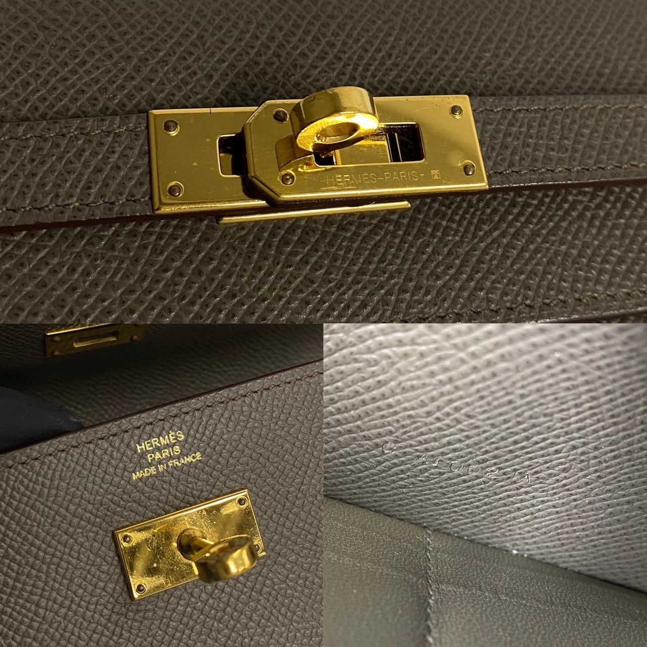 HERMÈS 5sbk - a2672337 Kelly Long Wallet in Gray Togo Leather with Gold Hardware – Circa 2012 – 100% Genuine & Authentic Pre - Owned – Functional Elegance with Ample Card Slots and Zipper Pocket - LLUXE.CA