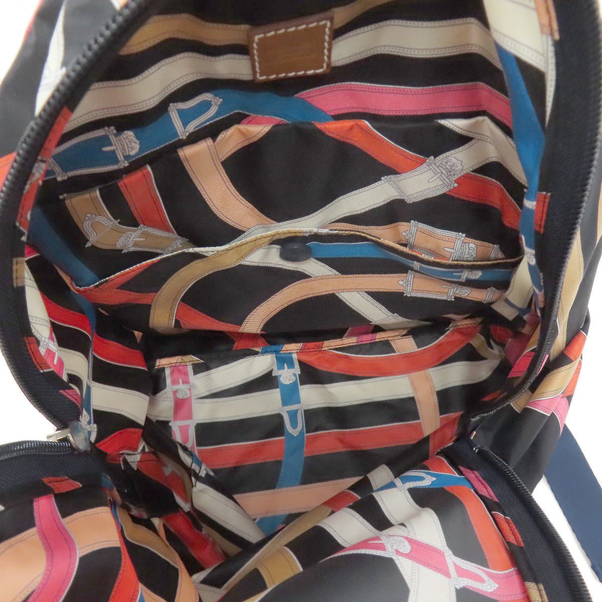 Hermès 75608007n Lightweight Backpack in Black Air Silk with Kavalkadur Print (Vintage, Circa Early 2000s) – Rare & Collectible – Pre - Owned, 100% Authentic (Genuine) 75608007n - LLUXE.CA