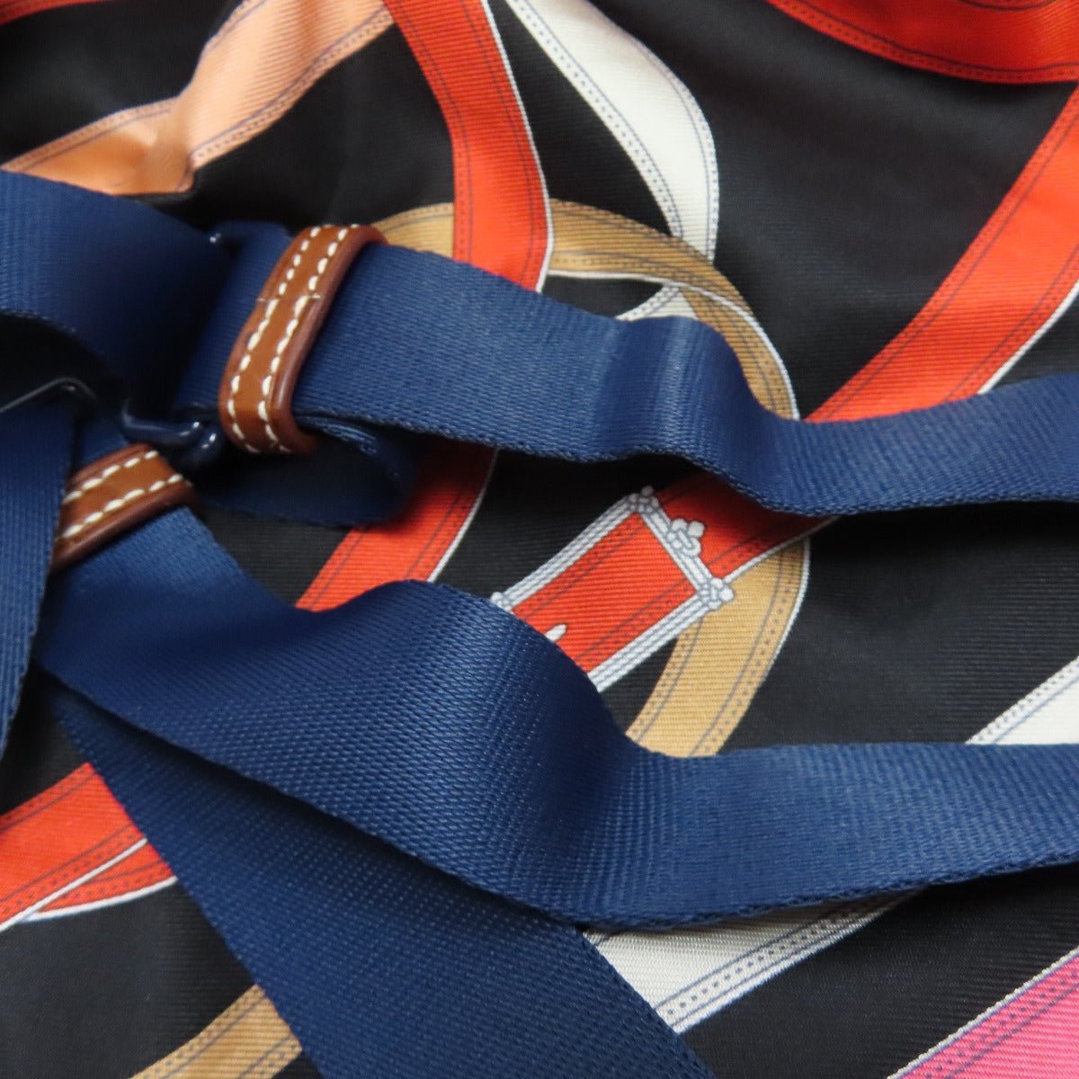 Hermès 75608007n Lightweight Backpack in Black Air Silk with Kavalkadur Print (Vintage, Circa Early 2000s) – Rare & Collectible – Pre - Owned, 100% Authentic (Genuine) 75608007n - LLUXE.CA