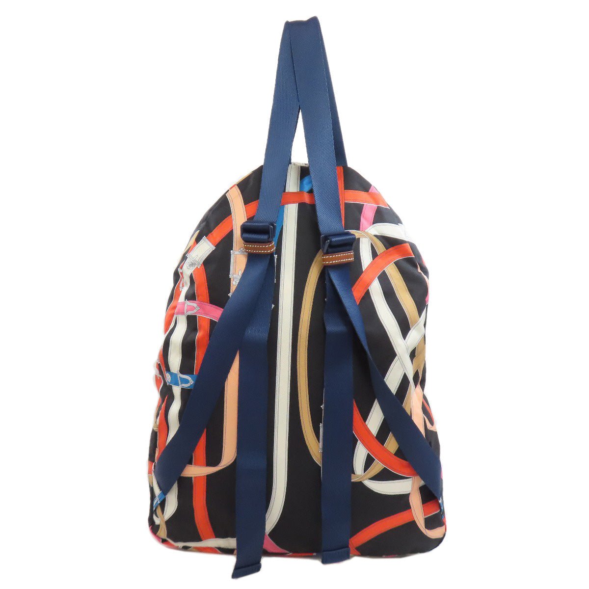 Hermès 75608007n Lightweight Backpack in Black Air Silk with Kavalkadur Print (Vintage, Circa Early 2000s) – Rare & Collectible – Pre - Owned, 100% Authentic (Genuine) 75608007n - LLUXE.CA