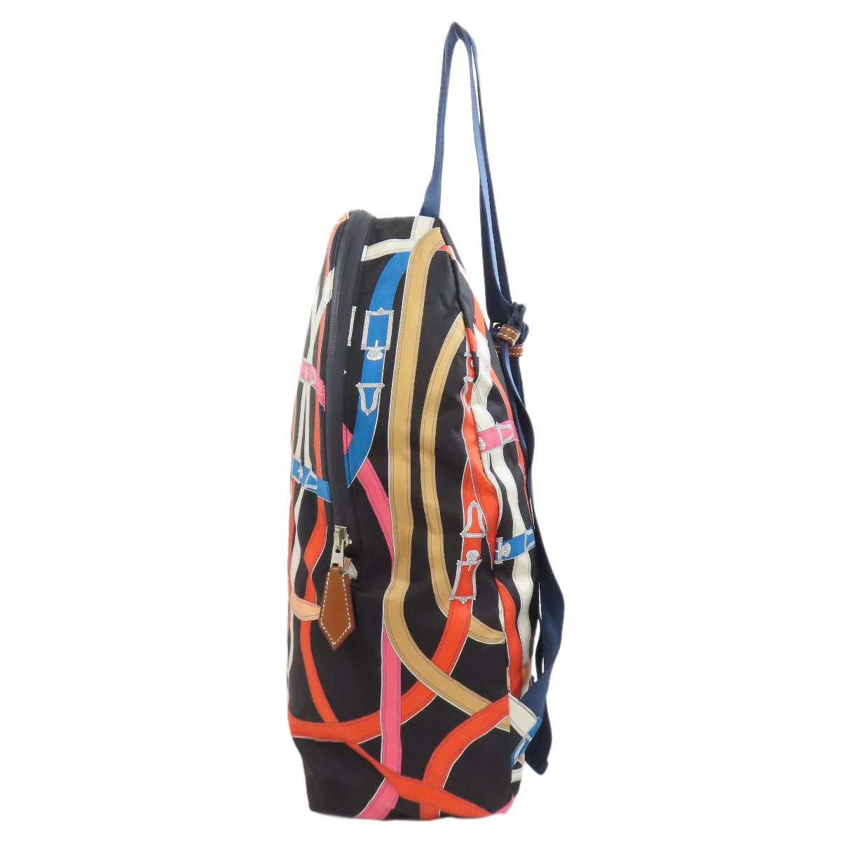 Hermès 75608007n Lightweight Backpack in Black Air Silk with Kavalkadur Print (Vintage, Circa Early 2000s) – Rare & Collectible – Pre - Owned, 100% Authentic (Genuine) 75608007n - LLUXE.CA