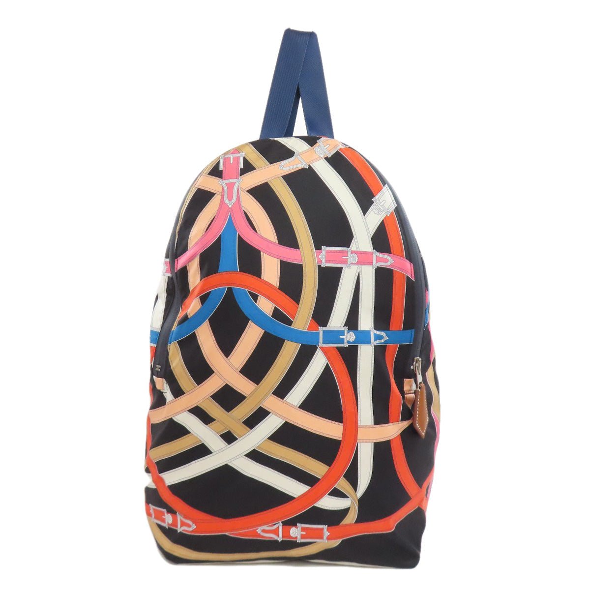 Hermès 75608007n Lightweight Backpack in Black Air Silk with Kavalkadur Print (Vintage, Circa Early 2000s) – Rare & Collectible – Pre - Owned, 100% Authentic (Genuine) 75608007n - LLUXE.CA