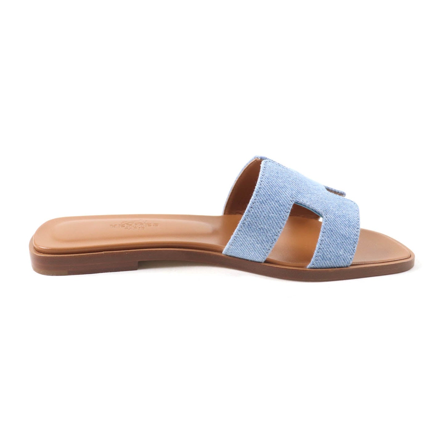 HERMÈS Oran Sandals 00024955 Blue Denim Fabric & Leather Size 35 (US 5) – Designed by Pierre Hardy (1997), Pre - Owned, Full Set, 100% Authentic (Genuine) - LLUXE.CA