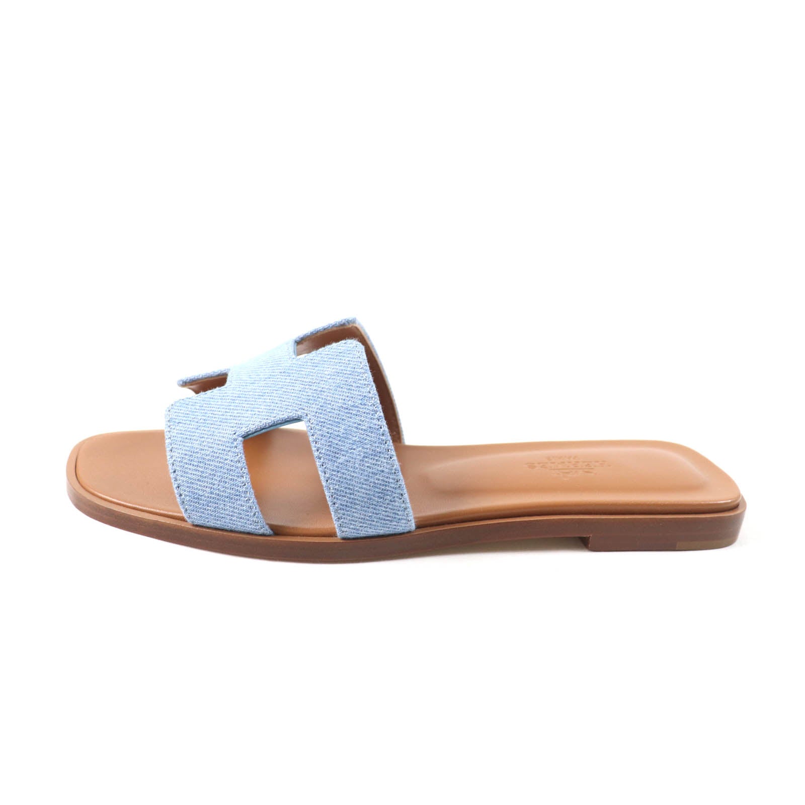 HERMÈS Oran Sandals 00024955 Blue Denim Fabric & Leather Size 35 (US 5) – Designed by Pierre Hardy (1997), Pre - Owned, Full Set, 100% Authentic (Genuine) - LLUXE.CA