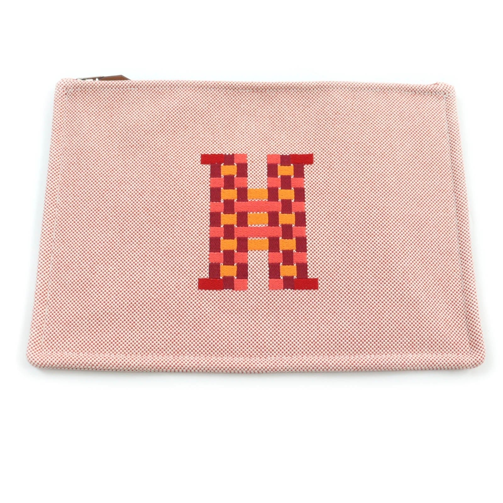 HERMÈS Pouch H Tissage H103608M in Cognac Cotton by Fanette Mellier (Circa 2023) – Pre - Owned, 100% Authentic - LLUXE.CA