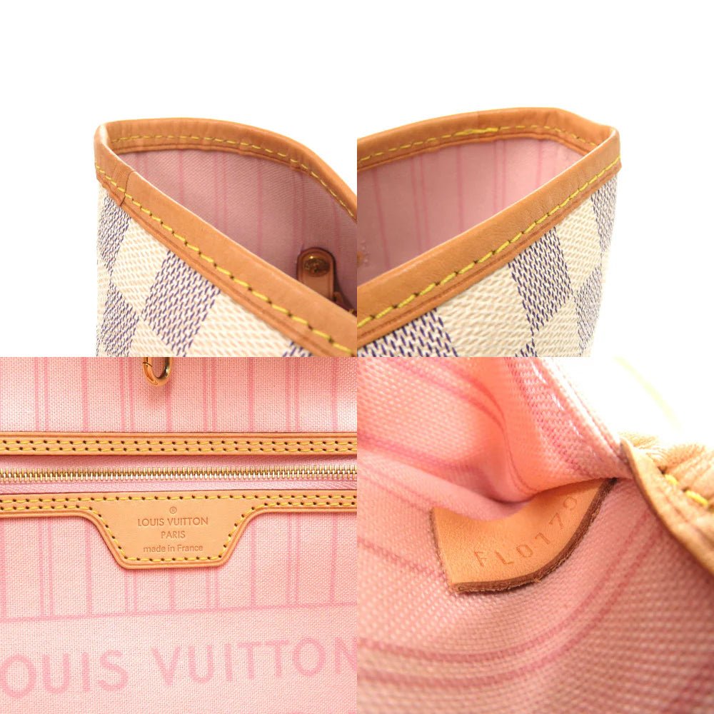 LOUIS VUITTON – Neverfull Tote Bag – Model No. N41605 100% Authentic (Genuine) Canvas colour Rose Valerie Damier Azur Item No.6K0261IP6A4 - LLUXE.CA