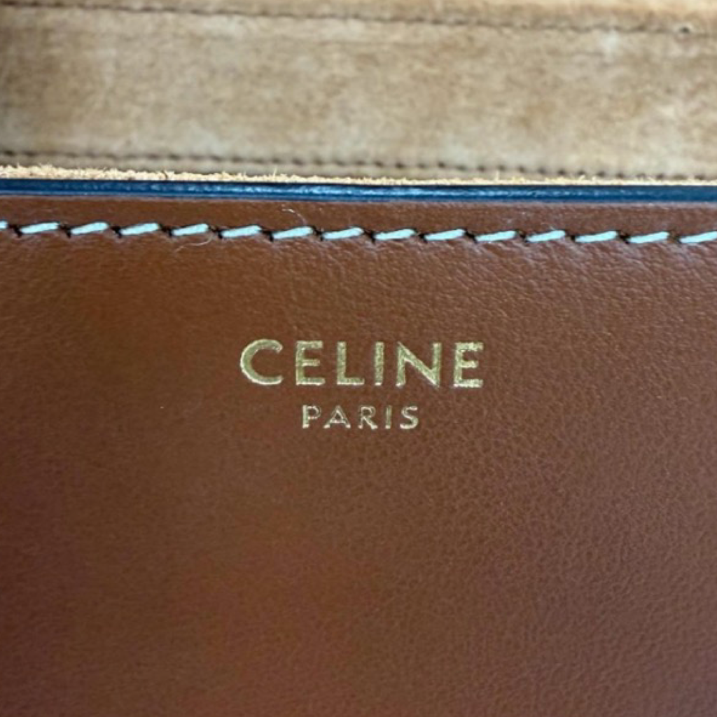 CELINE Teen Soft 16 Suede Leather Shoulder Bag Tan Gold Hardware – Authentic Previously Owned