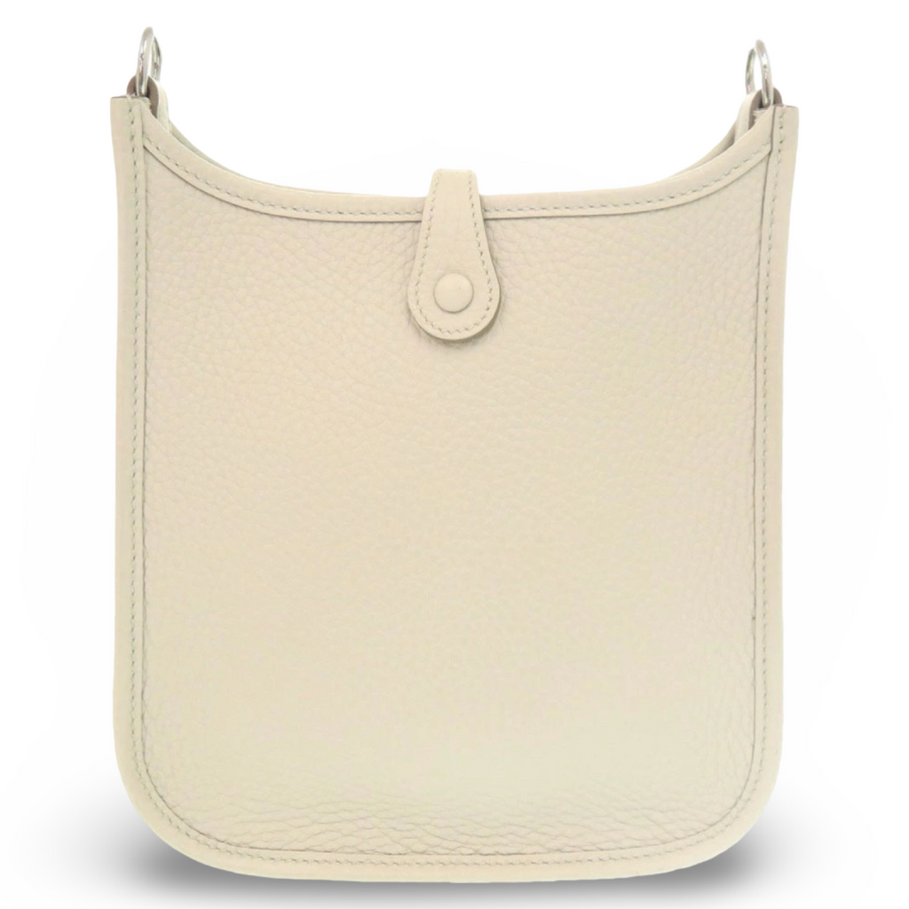 Hermès Evelyne TPM Taurillon Clemence Beton Silver Hardware 2025 Previously Owned Like New Authentic
