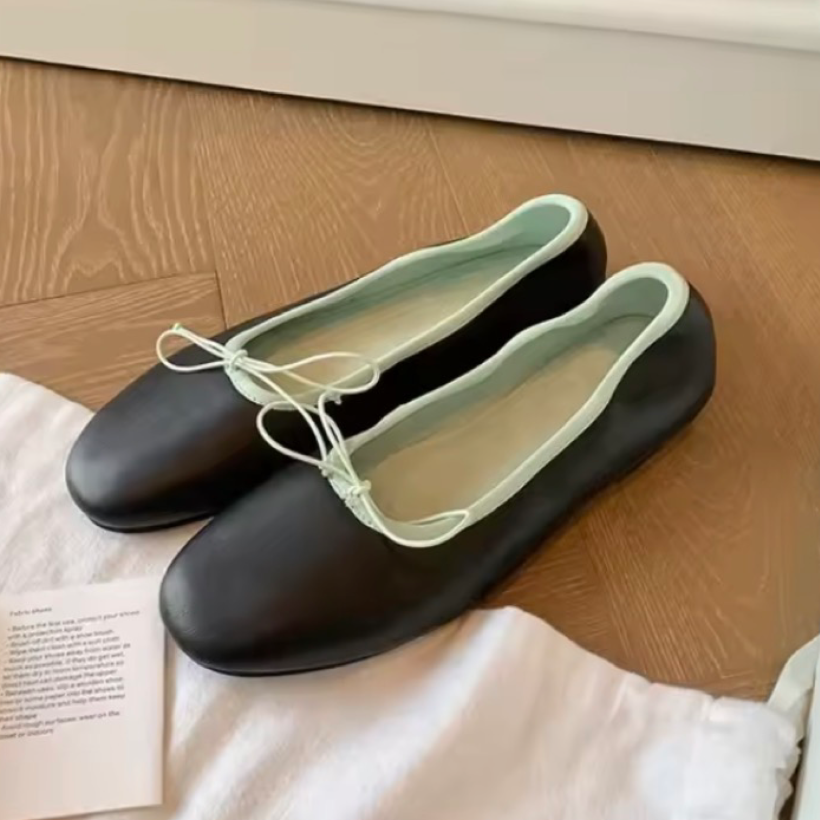 French-Inspired Genuine Leather Ballet Flats – Soft Round Toe Slip-On Shoes