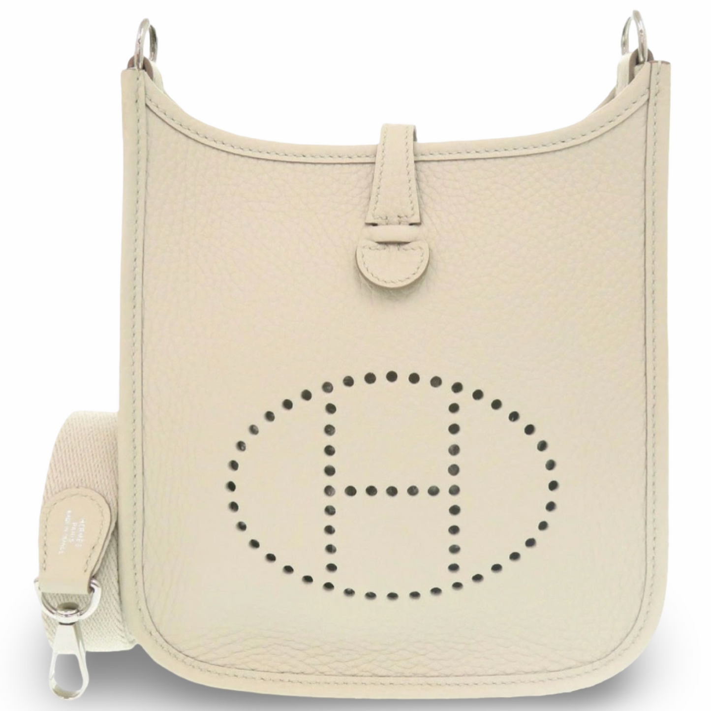 Hermès Evelyne TPM Taurillon Clemence Beton Silver Hardware 2025 – Pe-Owned- Like New Condition | L’LUXE Authentic’s