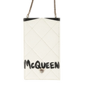 Alexander McQueen Skull Logo Leather Chain Phone Bag Previously Owned Authentic