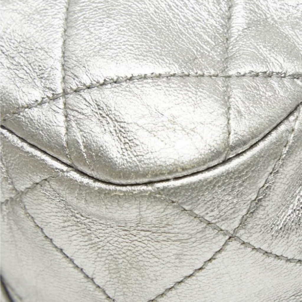Chanel Coco Mark Matelassé Lambskin Chain Silver Shoulder Bag Previously Owned Authentic | *Editors Choice*
