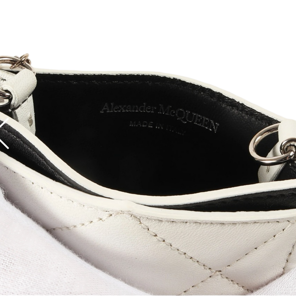 Alexander McQueen Skull Logo Leather Chain Phone Bag Previously Owned Authentic