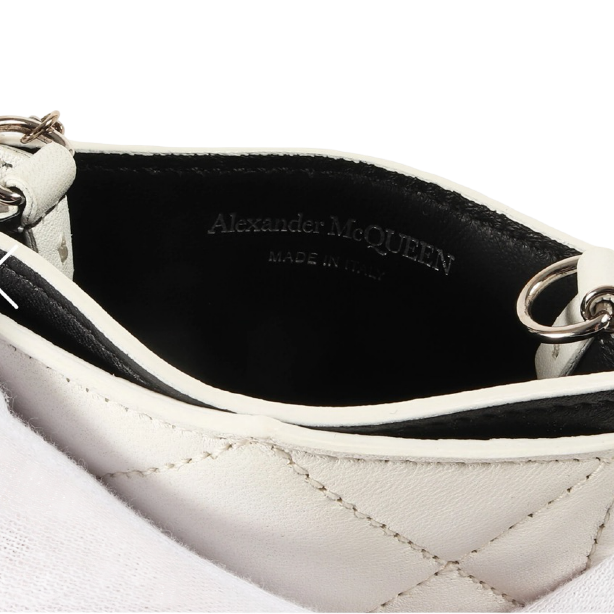 Alexander McQueen Skull Logo Leather Chain Phone Bag Previously Owned Authentic