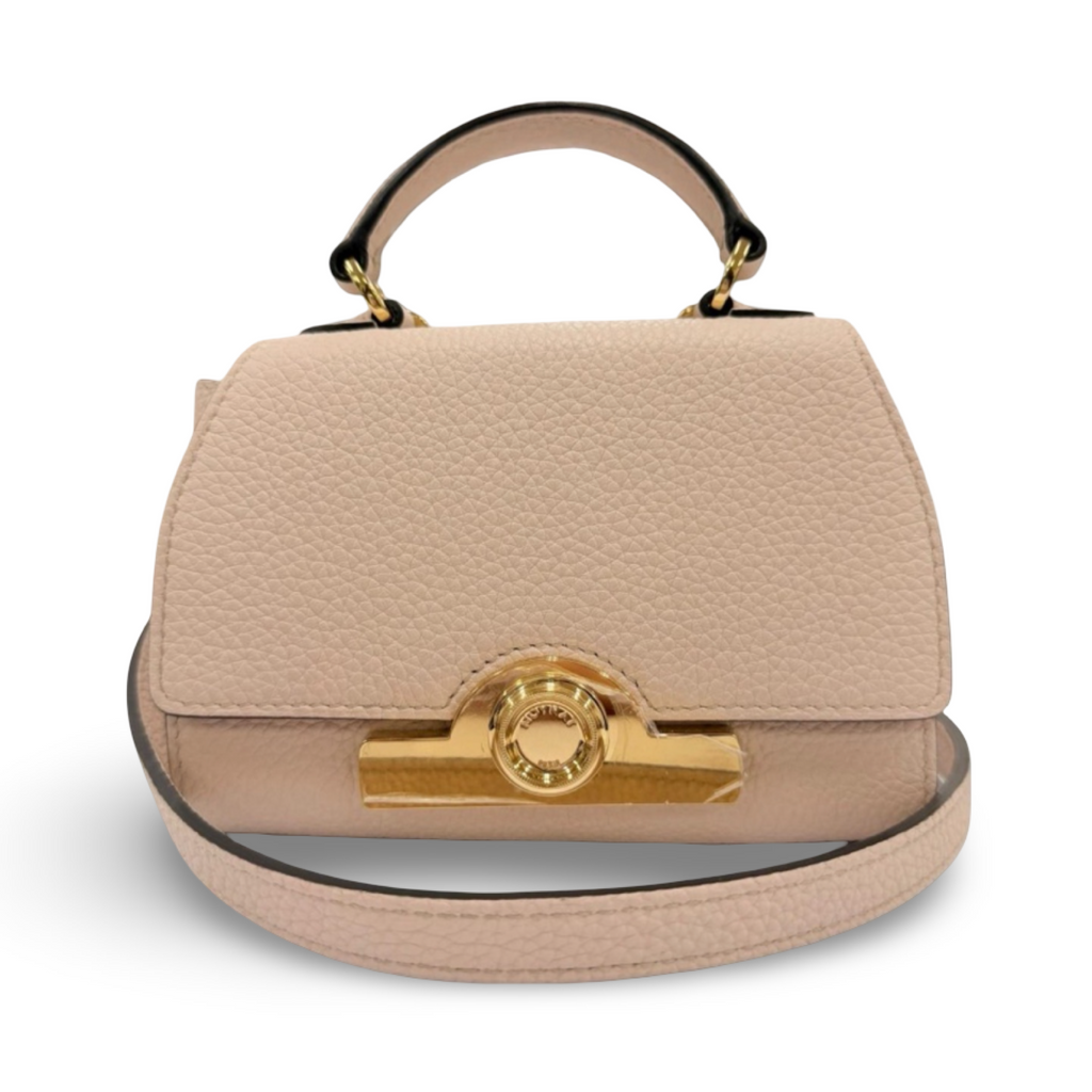 Moynat Réjane Nano Pink Beige Leather 2-Way Mini Handbag Authentic Previously Owned