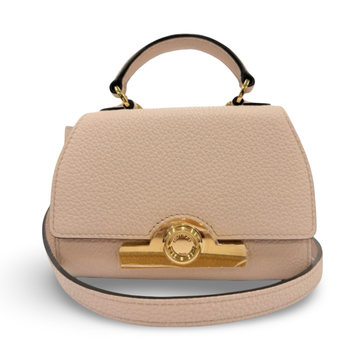 Moynat Réjane Nano Pink Beige Leather 2-Way Mini Handbag Authentic Previously Owned