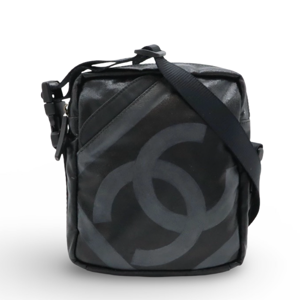 CHANEL Sport Line Black Coated Canvas Crossbody Bag/ Authentic Previously Owned