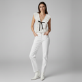 Sleeveless Pleated Peplum Top Bow Detail