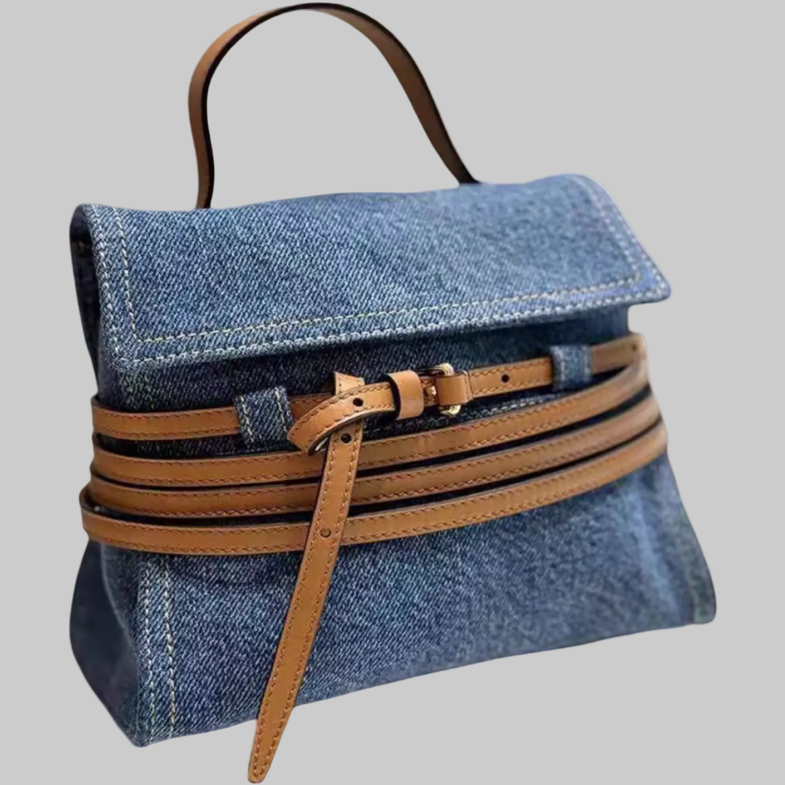 Small Denim Crossbody Handle Bag