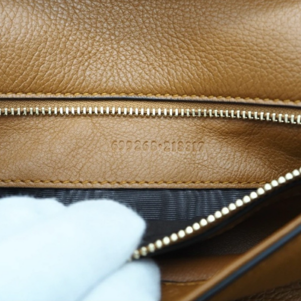 Gucci Blondie 2-Way Shoulder Bag Leather Caramel Authentic Previously Owned