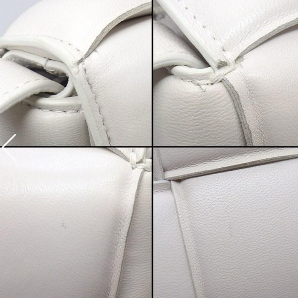 Bottega Veneta Padded Cassette Shoulder Bag Chalk Lambskin Gold Hardware Previously Owned Authentic