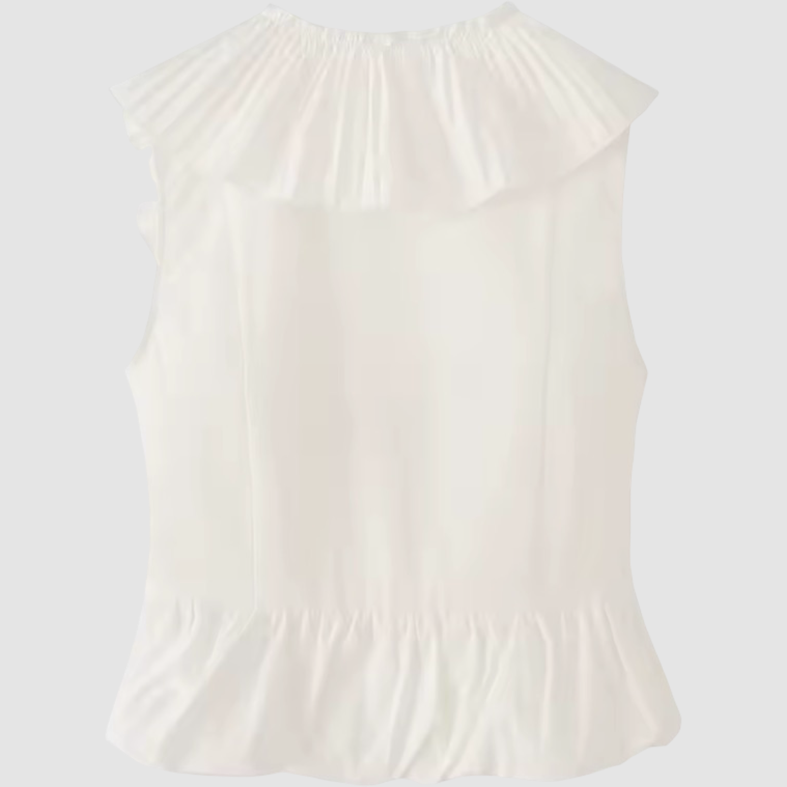 Sleeveless Pleated Peplum Top Bow Detail