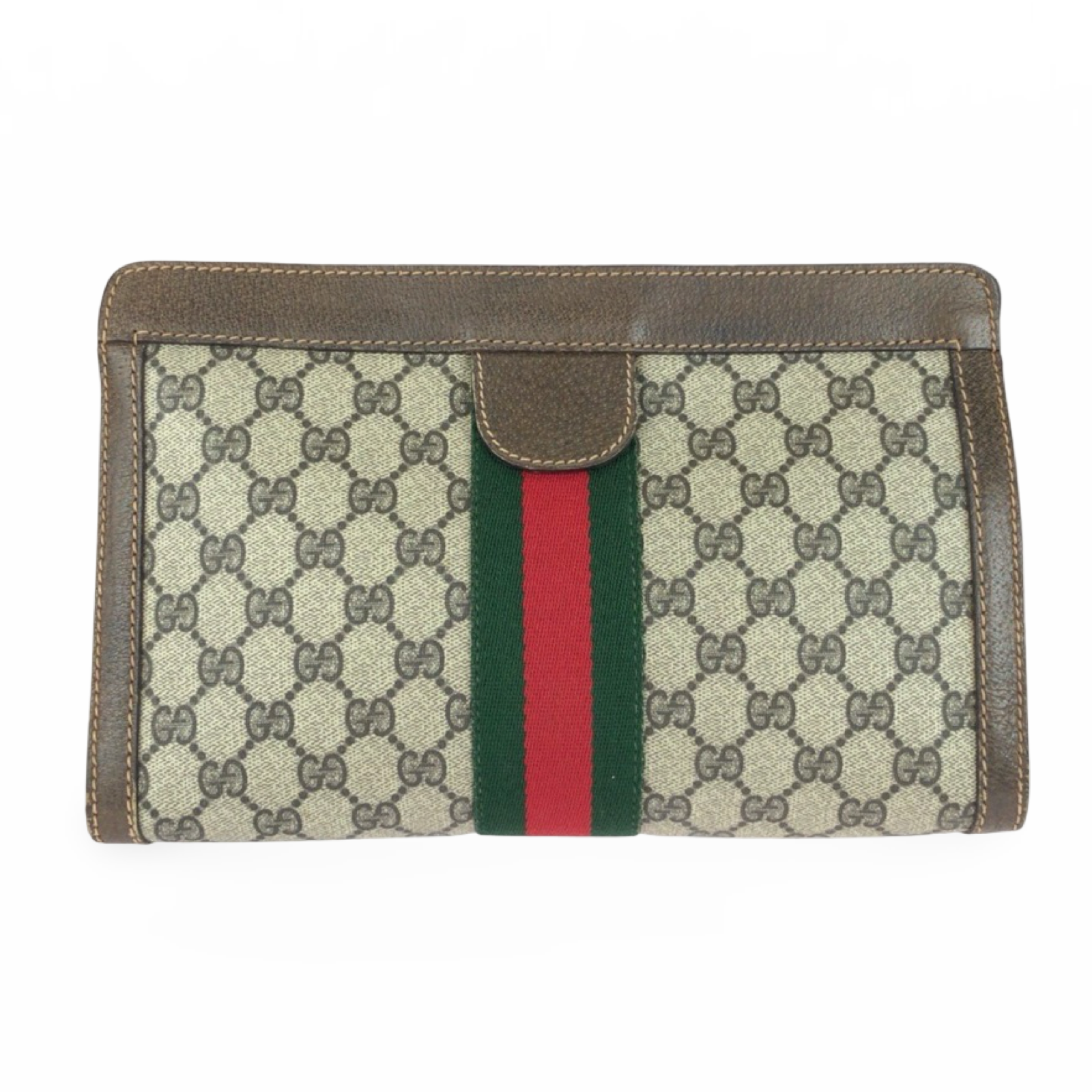 Gucci Sherry Line GG Supreme Canvas Clutch Previously Owned Authentic