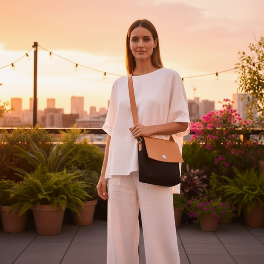 Hermès Toile Officier TPM Shoulder Bag Leather Black Natural – Previously Owned Good Condition | L’LUXE Authentic’s