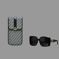Christian Dior Trotter Eyeglass Case Navy Canvas & Leather – Very Good Condition | L’LUXE Authentics