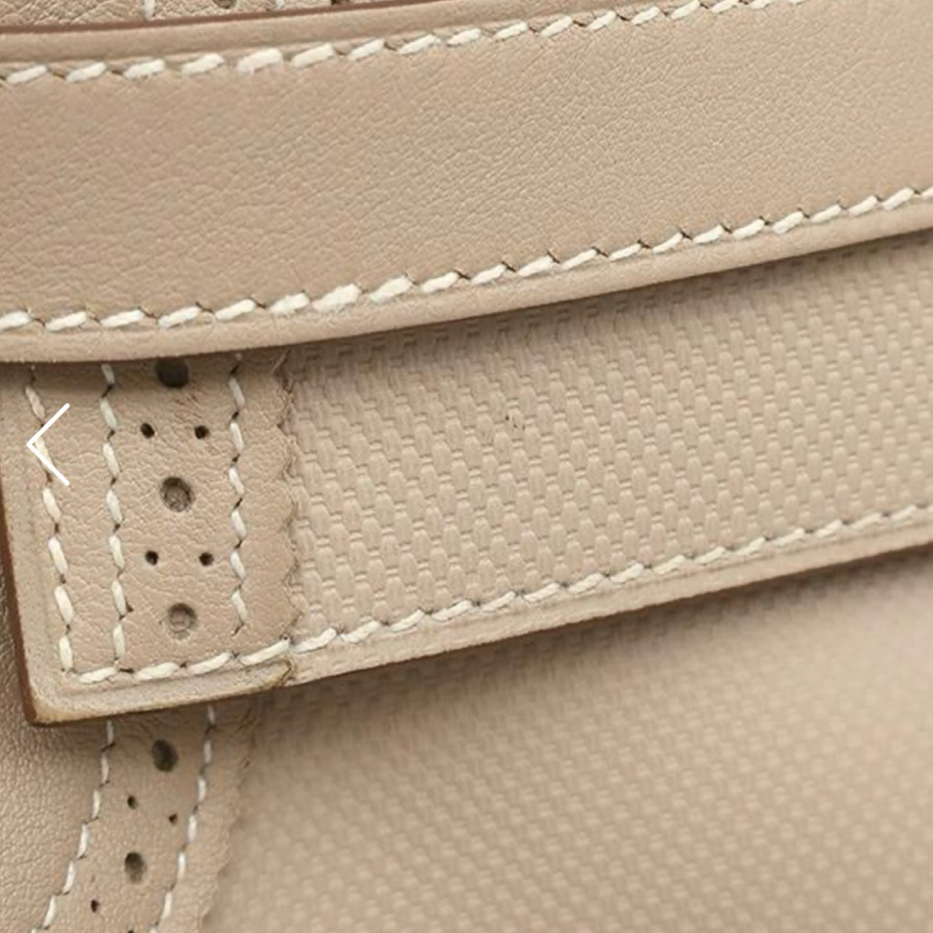 Hermès Kelly 32 Gillies Veau Swift Argile Leather Silver Hardware Previously Owned Authentic