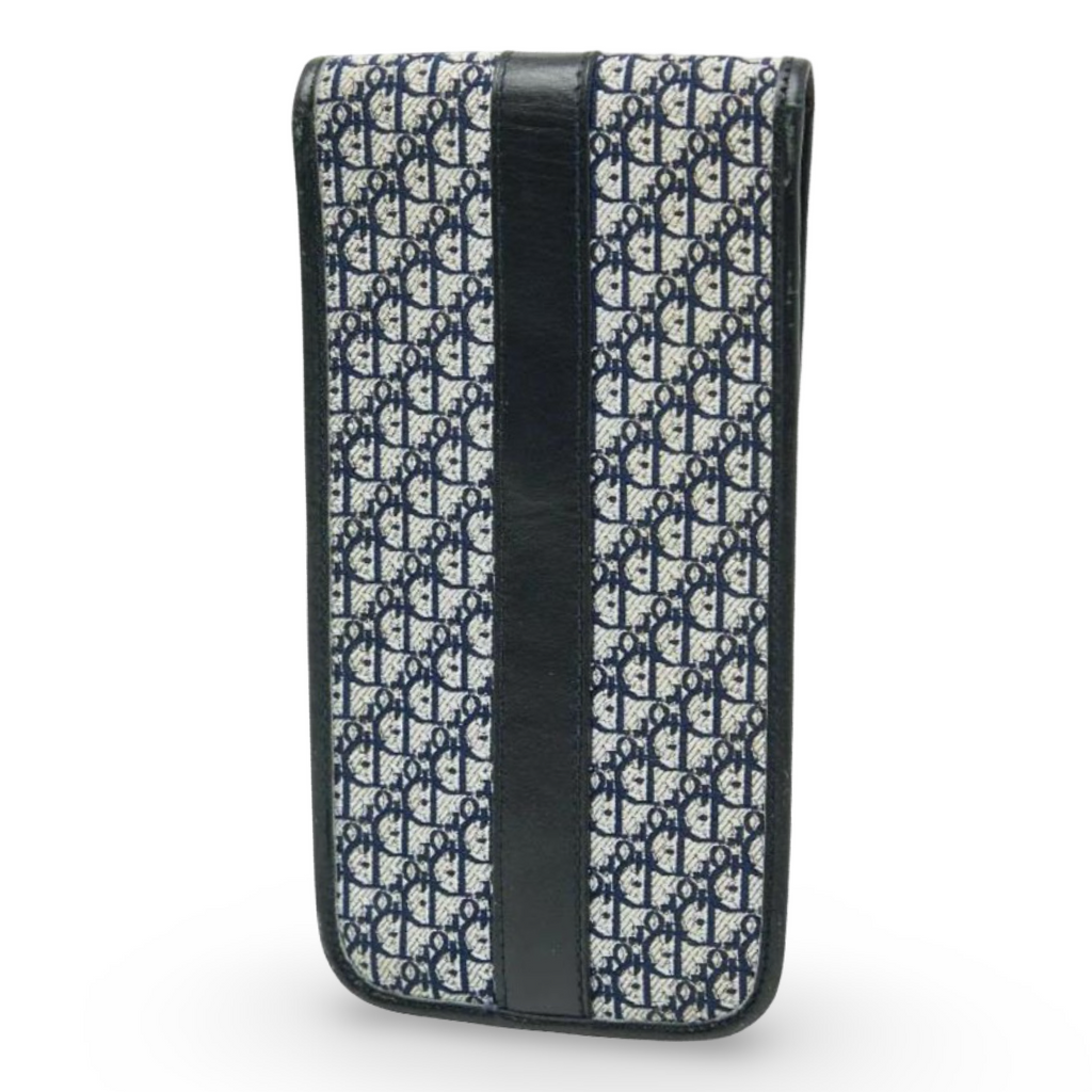 Christian Dior Trotter Eyeglass Case Navy Canvas & Leather – Very Good Condition | L’LUXE Authentics