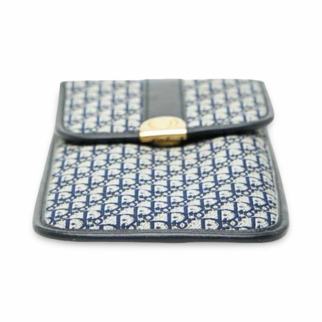 Christian Dior Trotter Eyeglass Case Navy Canvas & Leather – Very Good Condition | L’LUXE Authentics