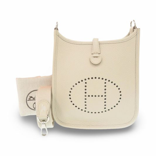 Hermès Evelyne TPM Taurillon Clemence Beton Silver Hardware 2025 – Pe-Owned- Like New Condition | L’LUXE Authentic’s