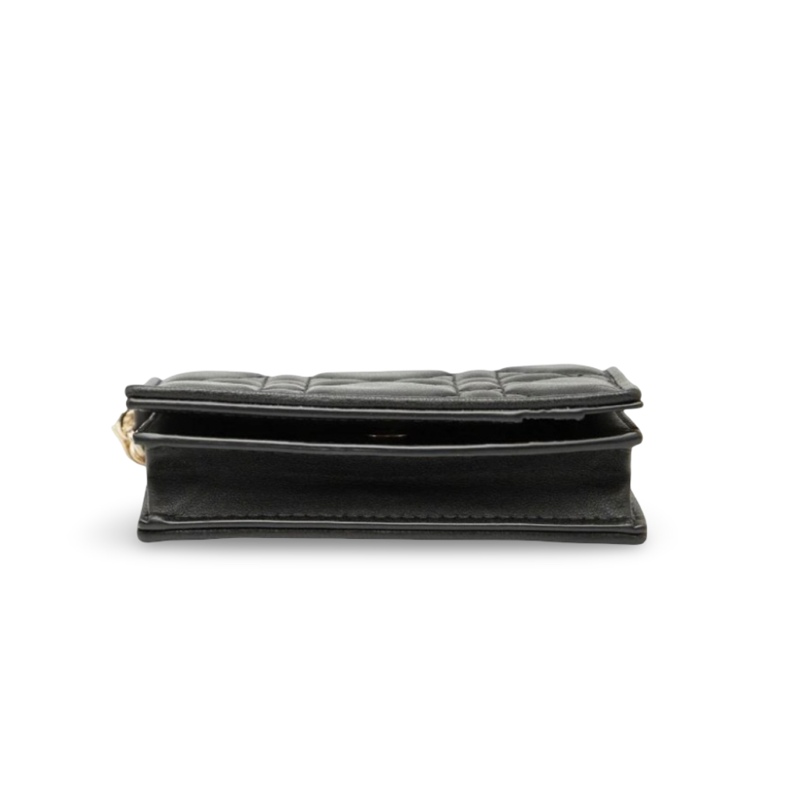 Dior Lady Dior Cannage Black Leather Card Case Authentic Previously Owned