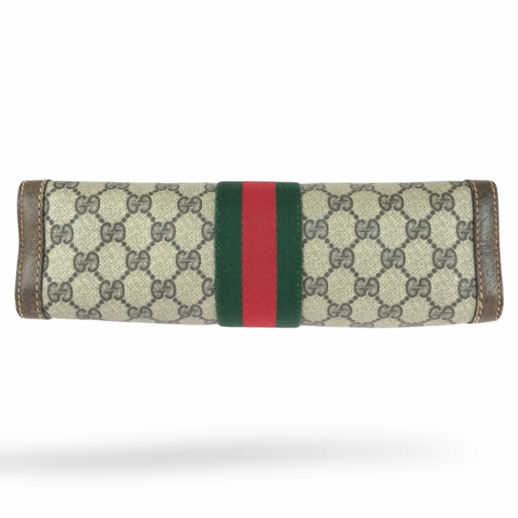 Gucci Sherry Line GG Supreme Canvas Clutch Previously Owned Authentic
