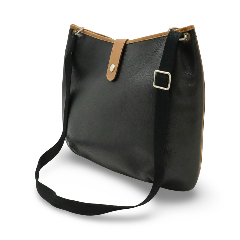 Hermès Rodeo Shoulder Bag Black Brown Leather Crossbody Vintage 1984 Previously Owned Authentic