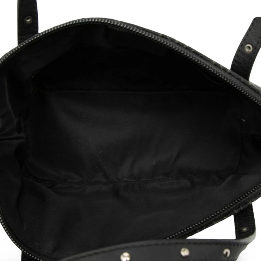 Vintage Dior Trotter Black Monogram Canvas Small Handbag Authentic Previously Owned