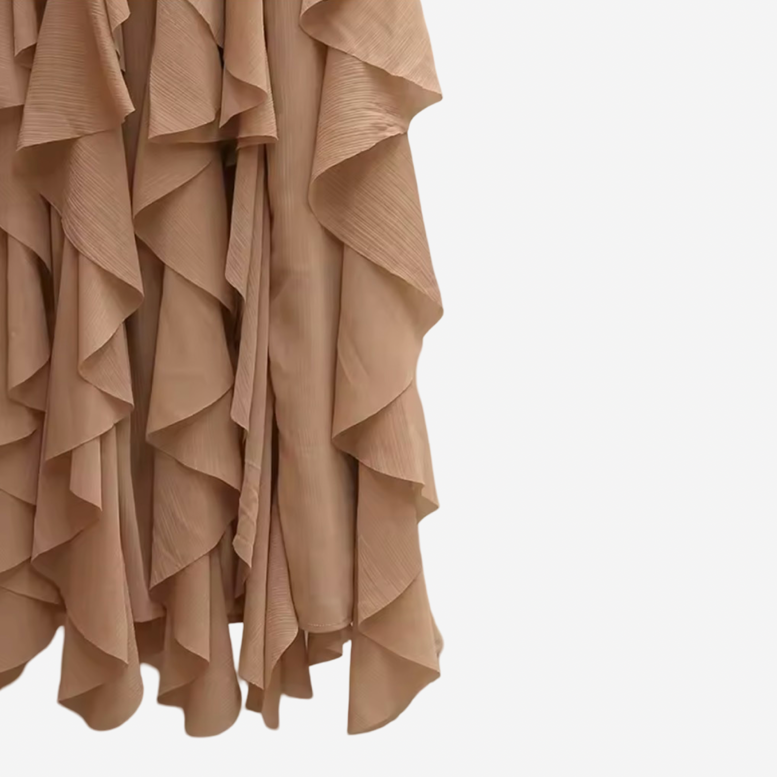 Knit & Ruffle Layered Midi Dress